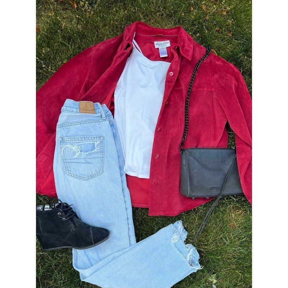 Pendleton 100% Suede Leather Shirt Jacket Large